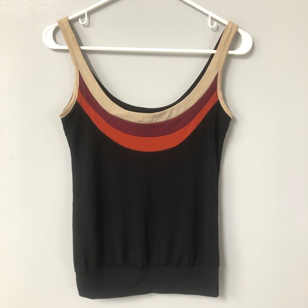 vintage my michelle tank orange‎ burgundy tan size small